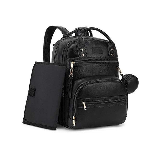 Vegan Leather Diaper Bag Backpack