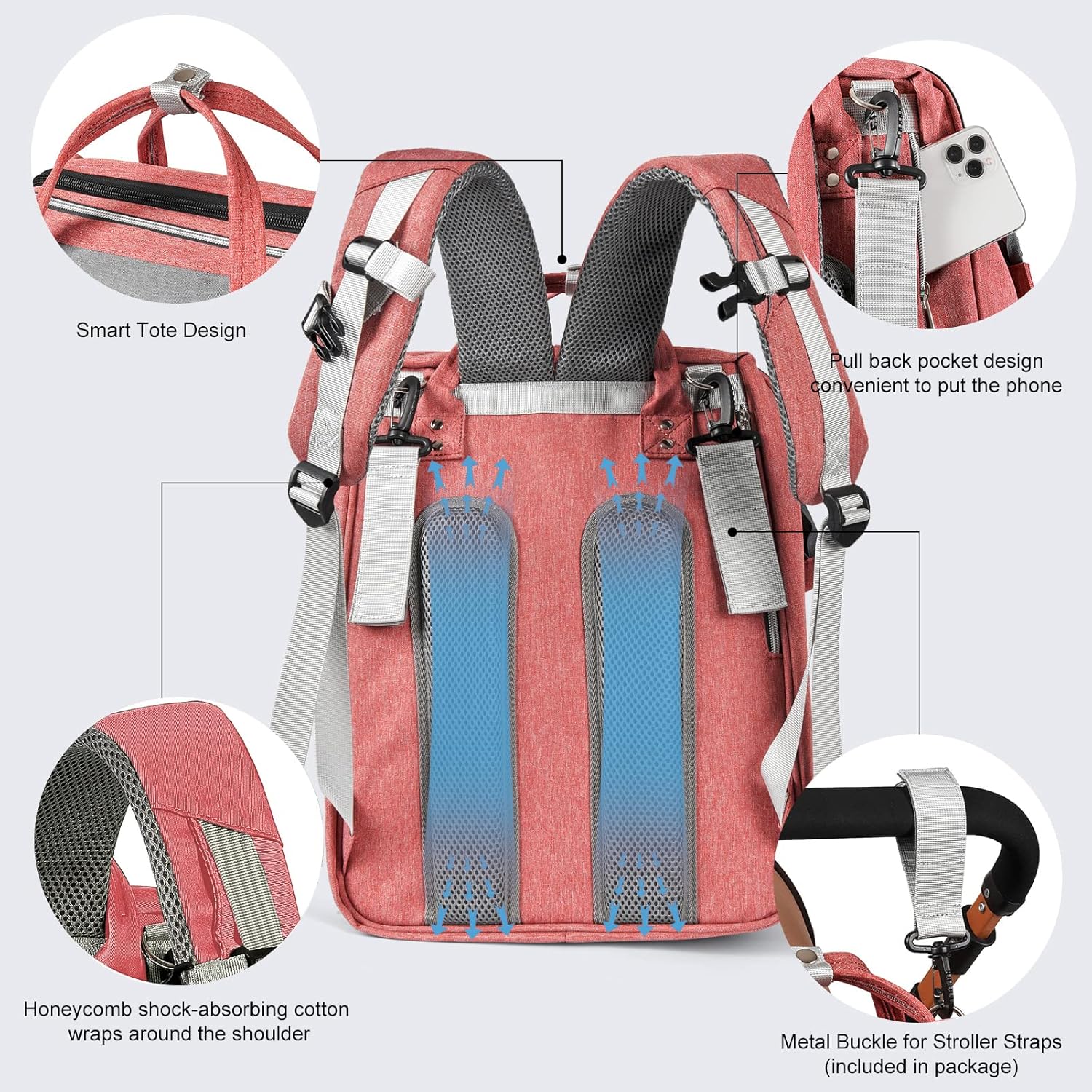 Diaper Bag Backpack Waterproof Stylish